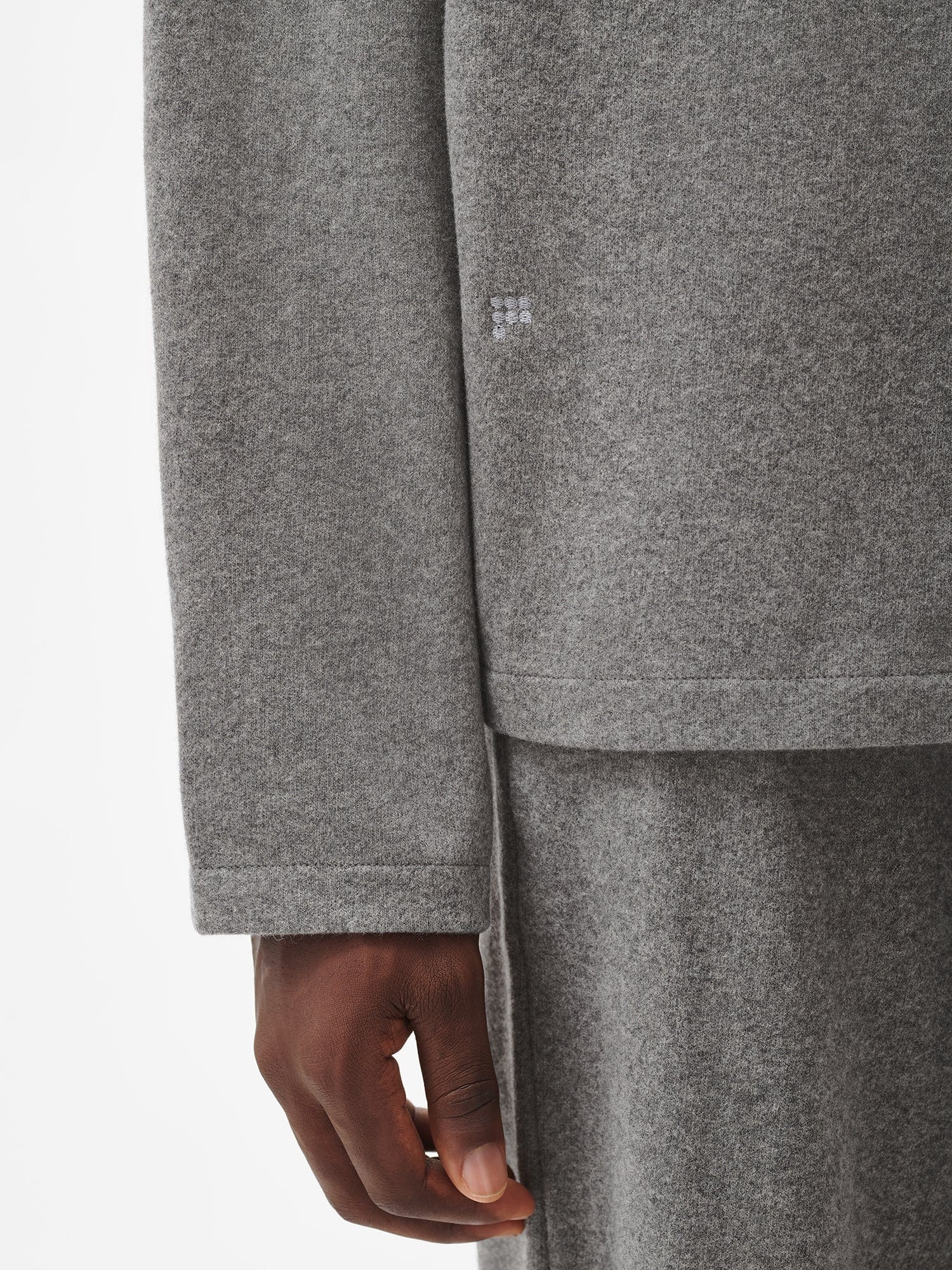 Men's Recycled Wool Jersey Half-Zip Sweater - Volcanic Grey - 4