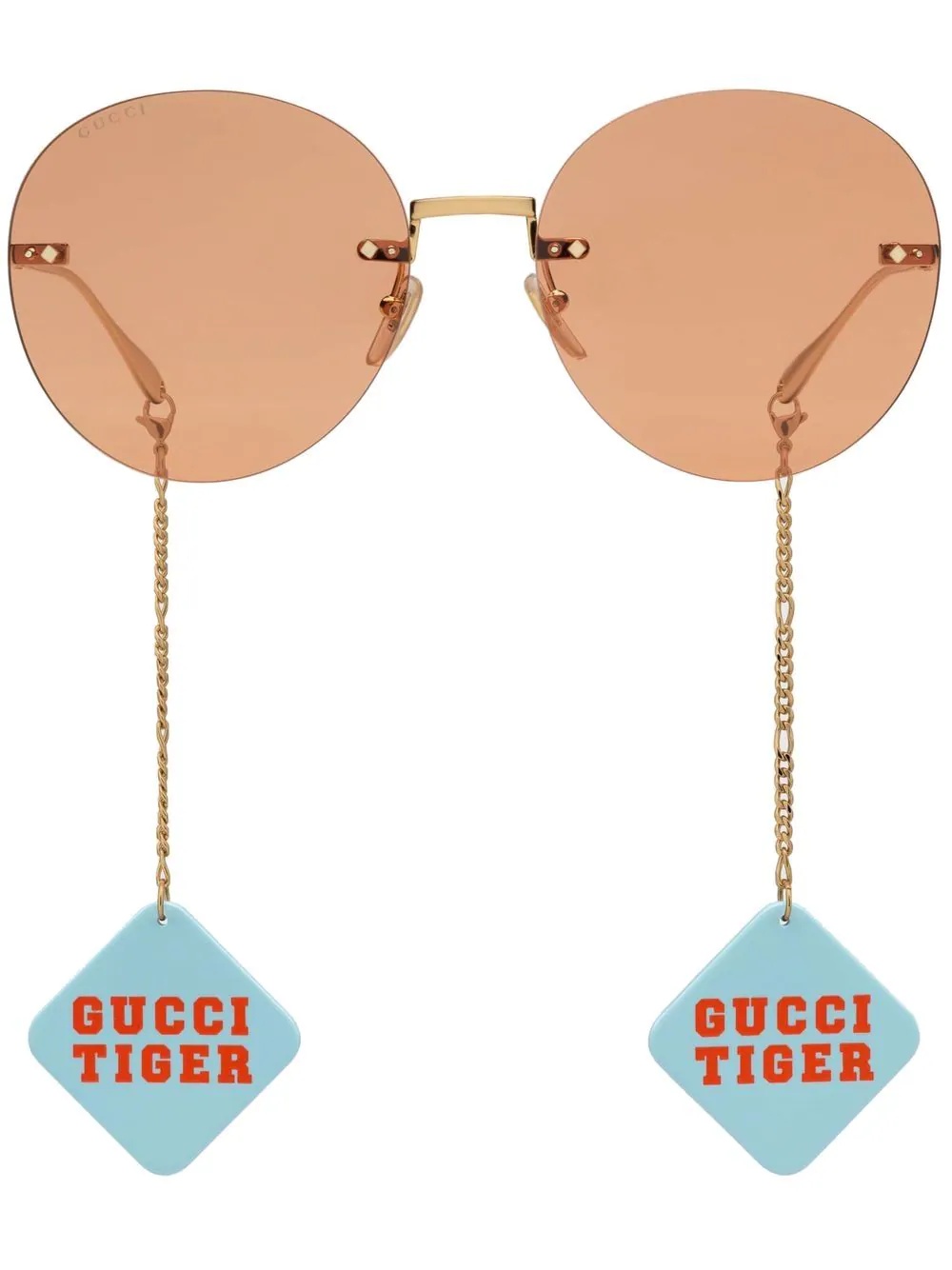 round-frame logo-charm sunglasses - 1