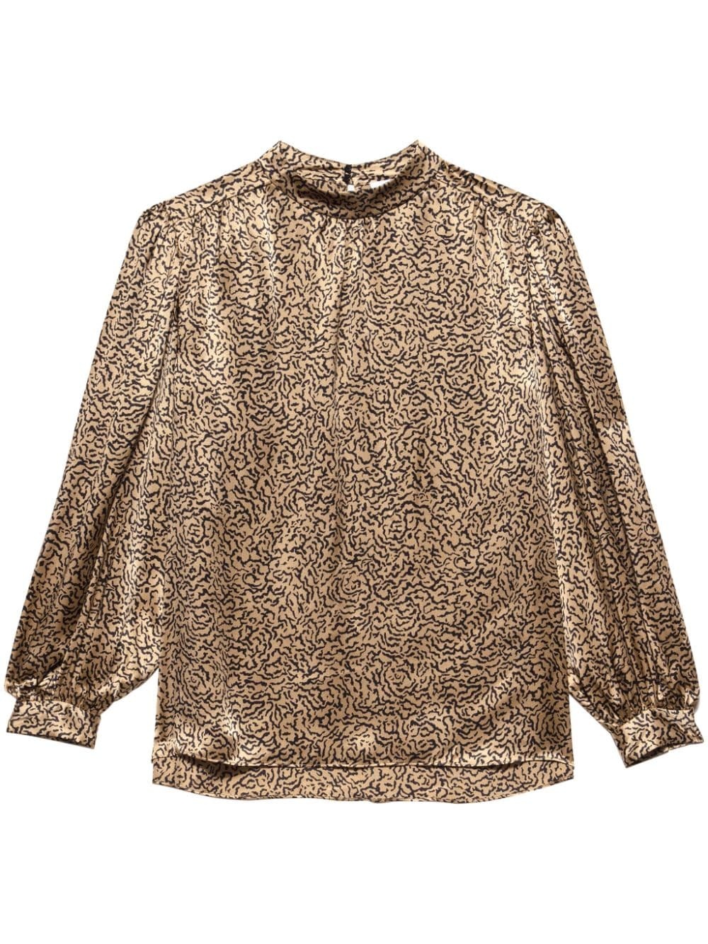 abstract animal-print silk blouse - 1