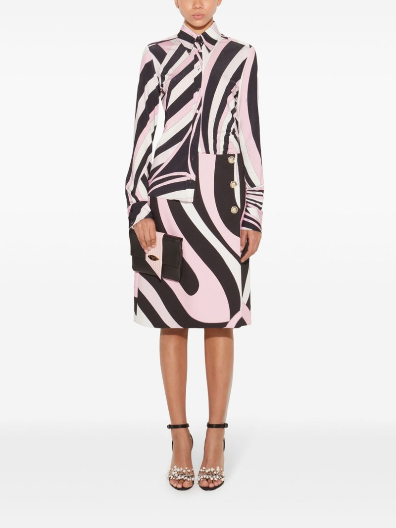 PUCCI abstract-pattern print midi skirt outlook