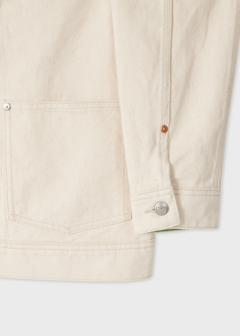 Ecru Pleated Denim Jacket 3