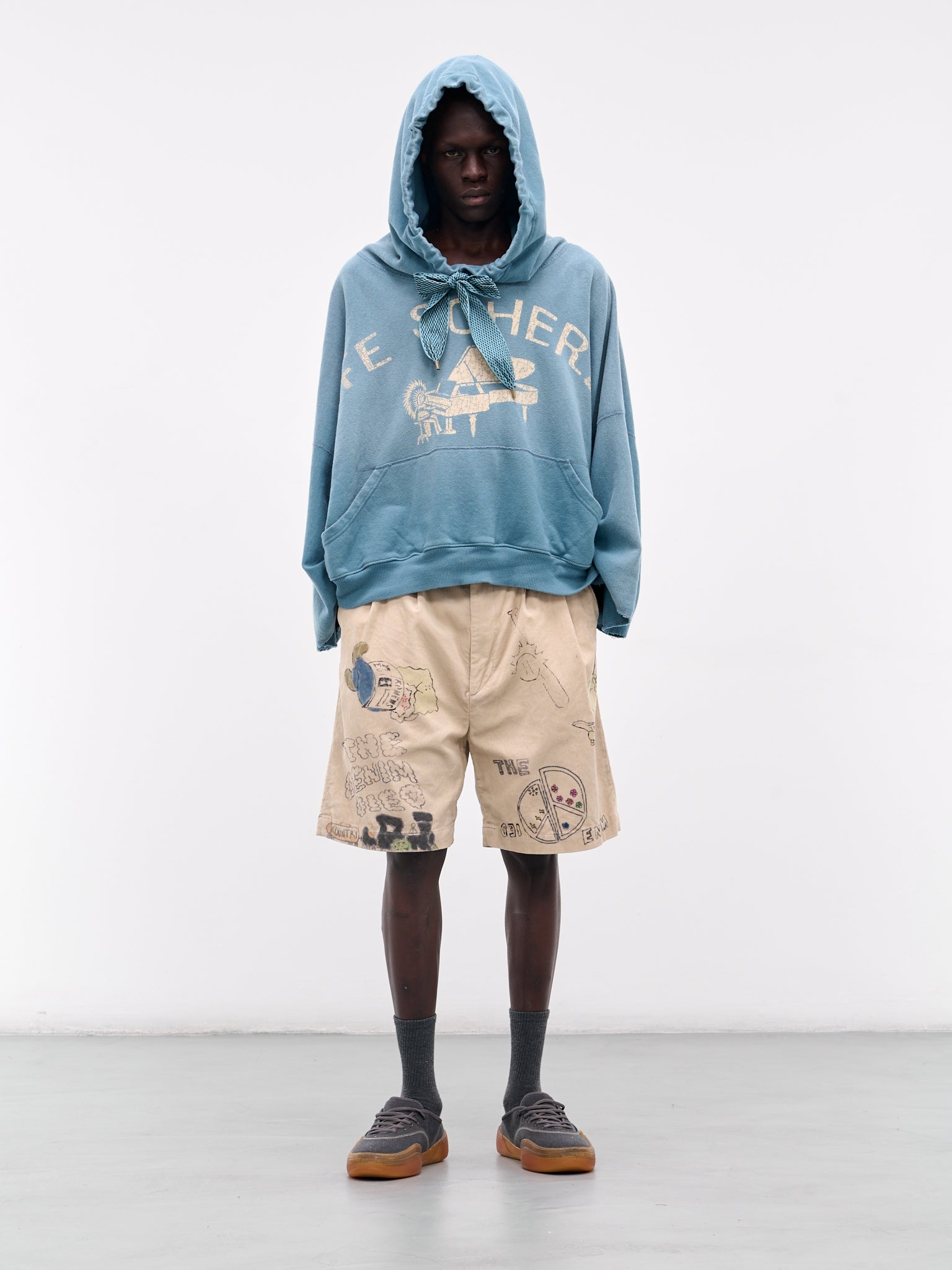 'Memorial Paint' Baggy Corduroy Shorts - 6