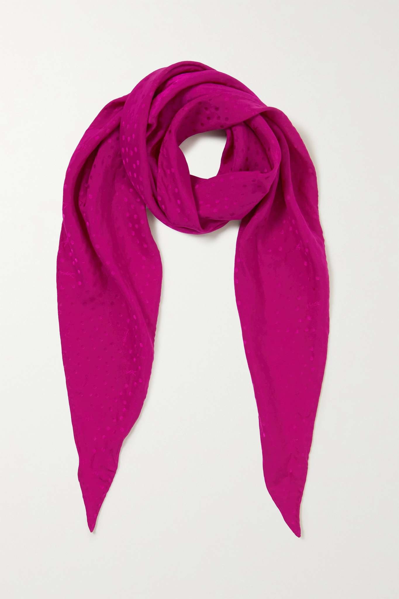 Polka-dot silk-jacquard scarf - 1