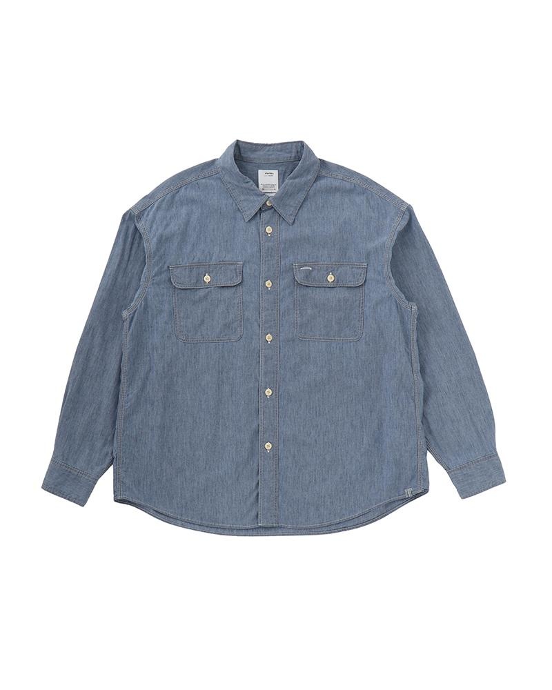 LANGER CHAMBRAY L/S (C/SI) LT.INDIGO - 1