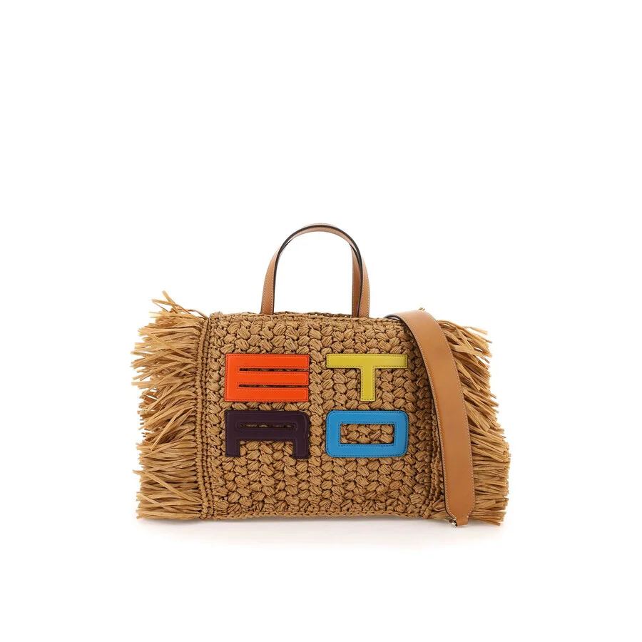 Etro Fringed Raffia Tote Bag - 1