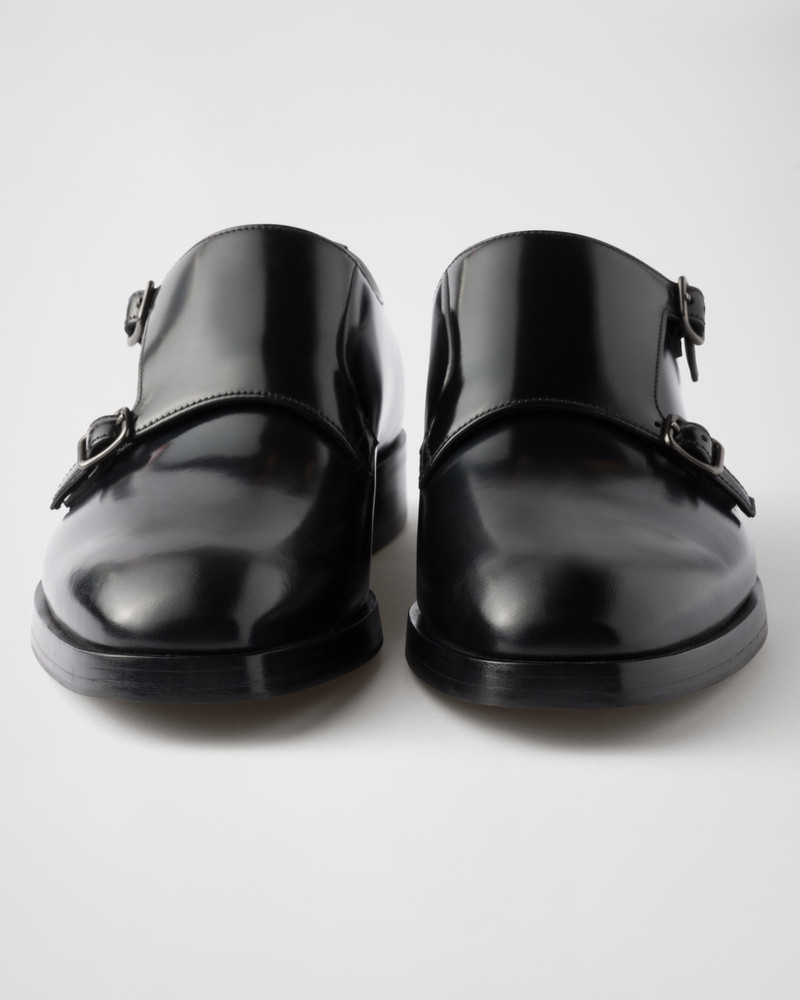 Brushed leather double monk strap shoes 5