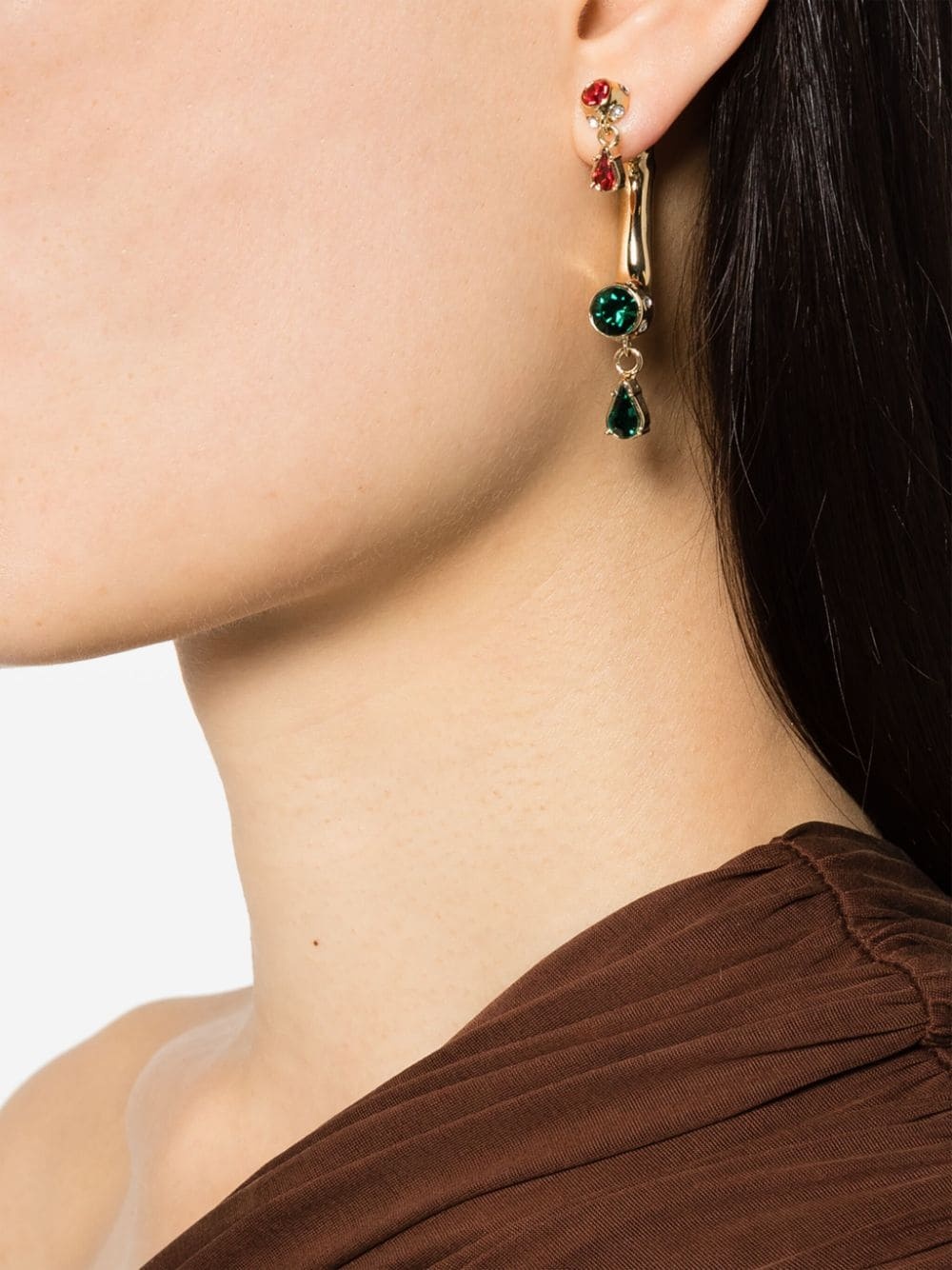 crystal-embellished drop earring - 2