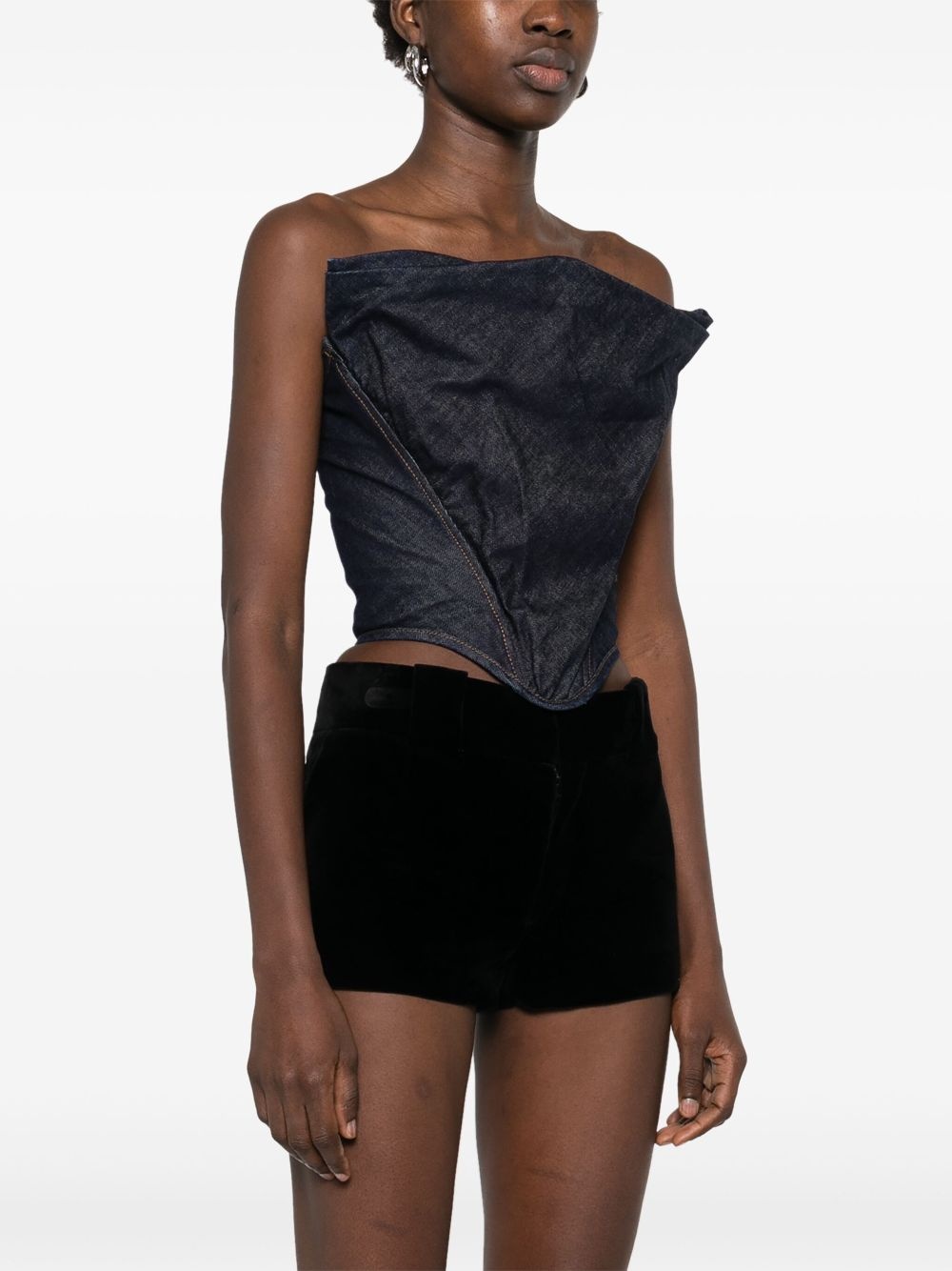 draped strapless corset top - 3