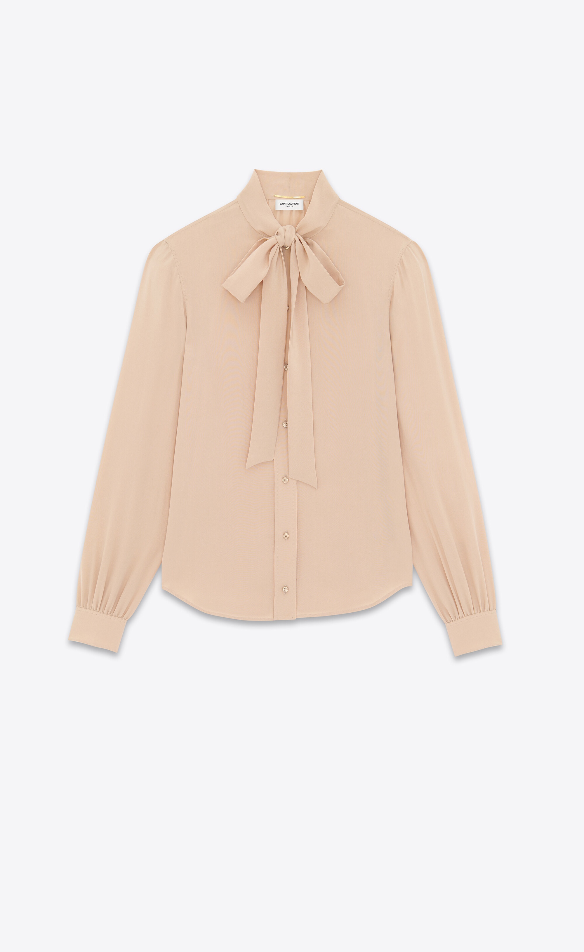 lavallière-neck shirt in crepe de chine - 1