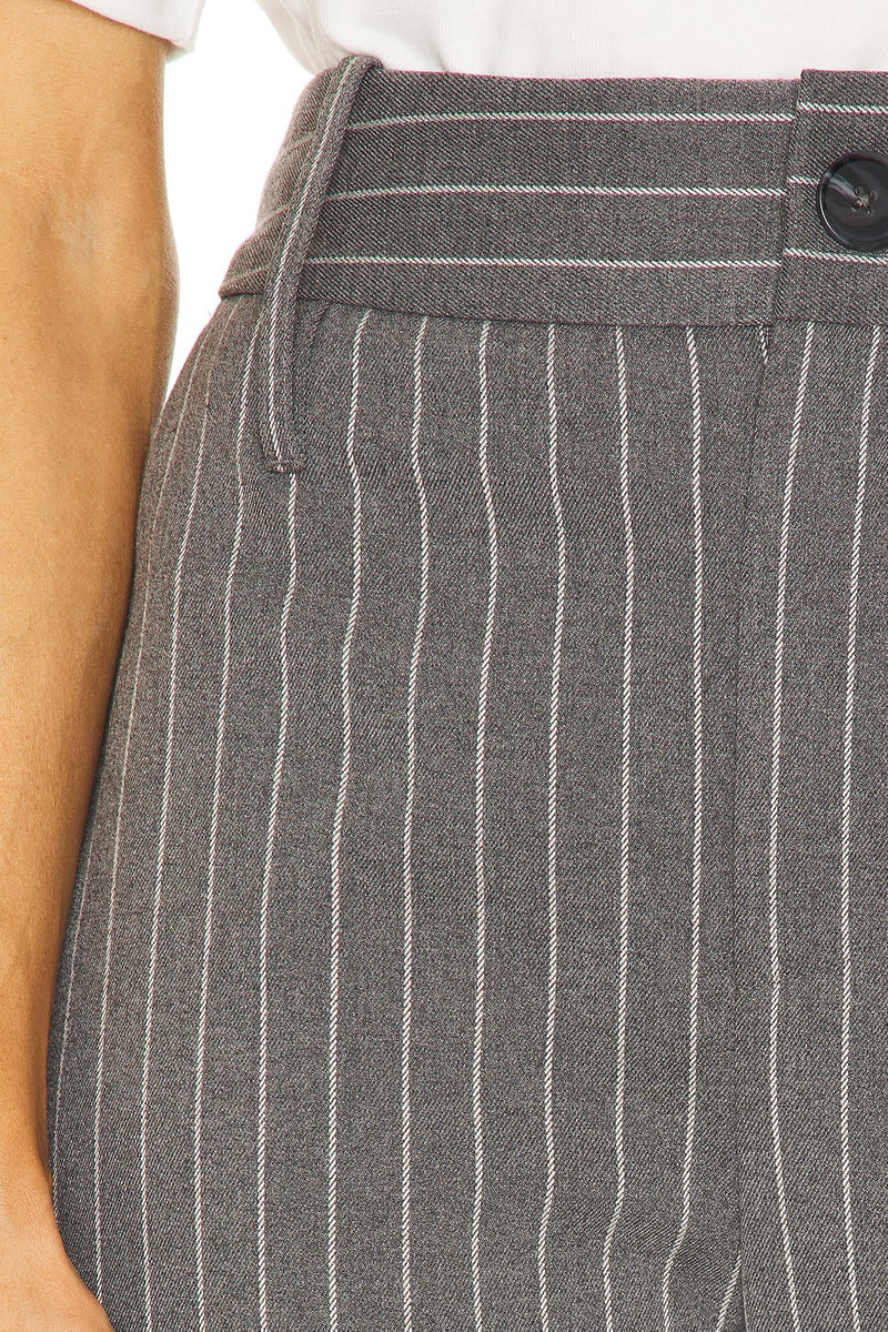 Pinstripe High Waist Cuffed Pants 7