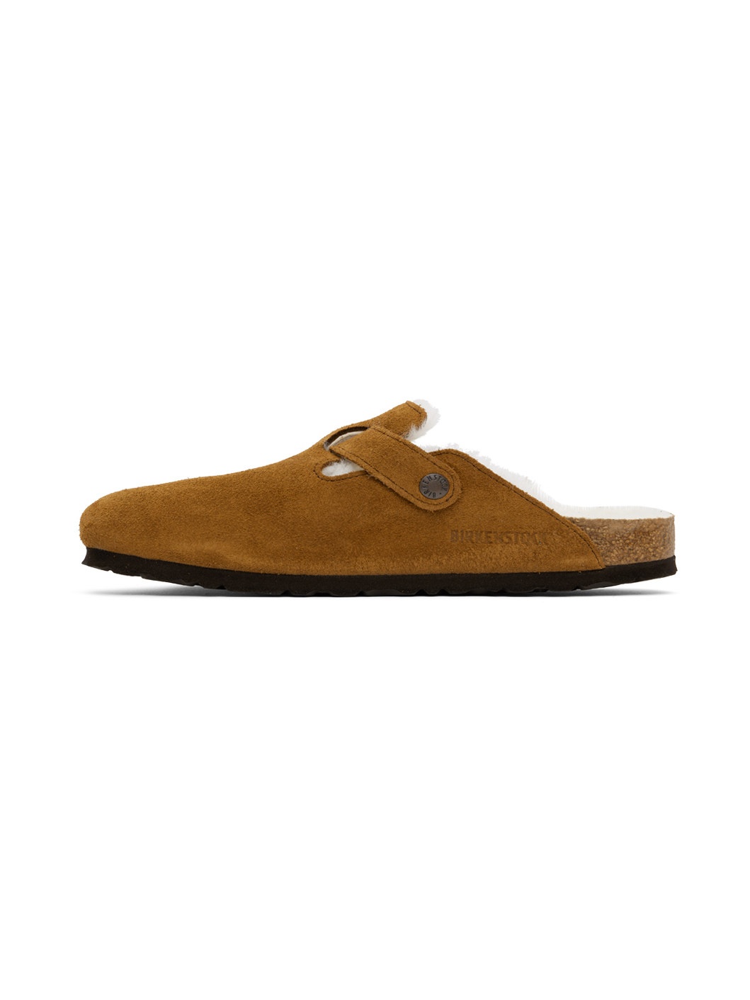 Tan Narrow Boston Shearling Slip-on Loafers - 3