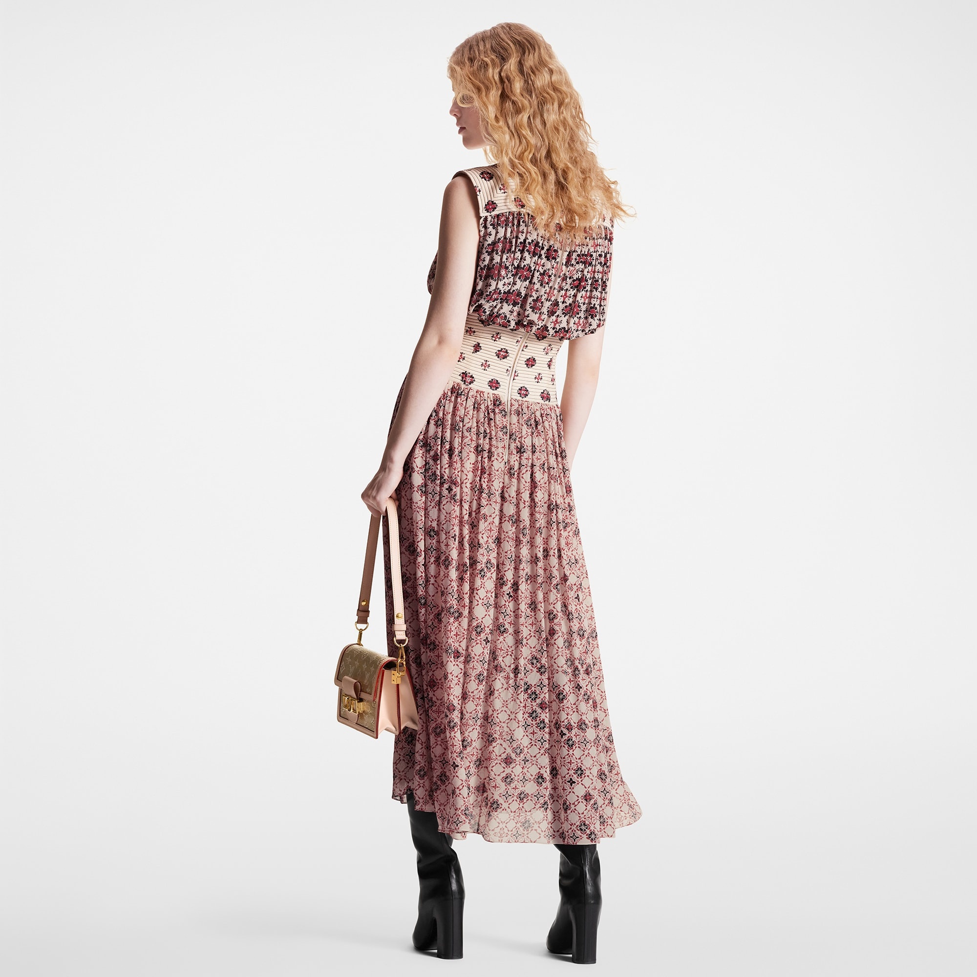 Vintage Monogram Silk Midi Dress - 3