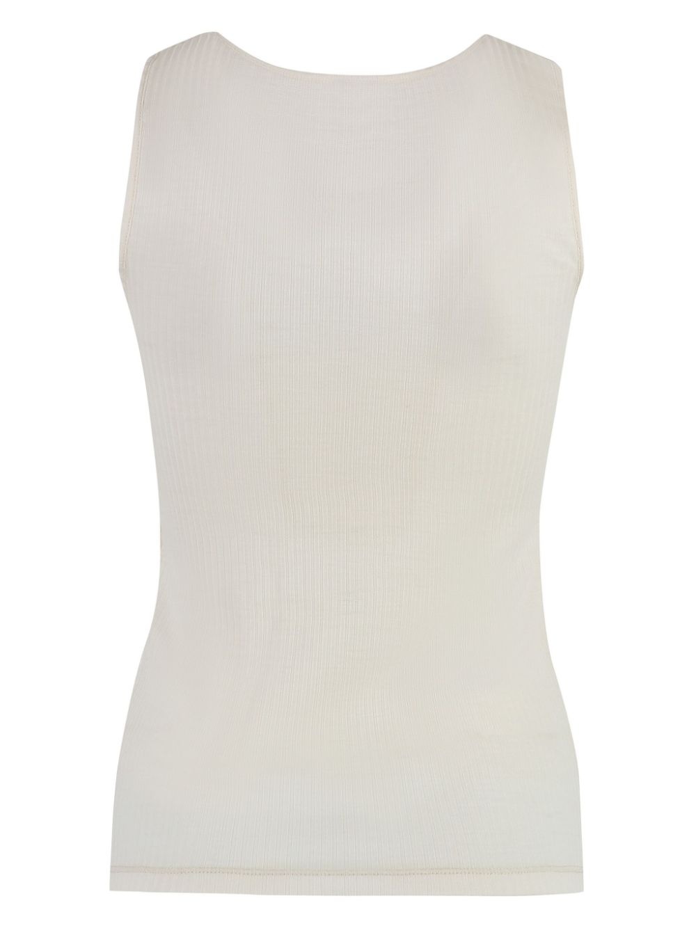 logo-embroidered wool tank top - 2