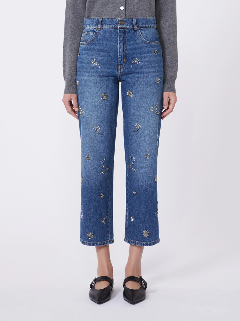 MANETTA Embroidered denim jeans - NAVY 3