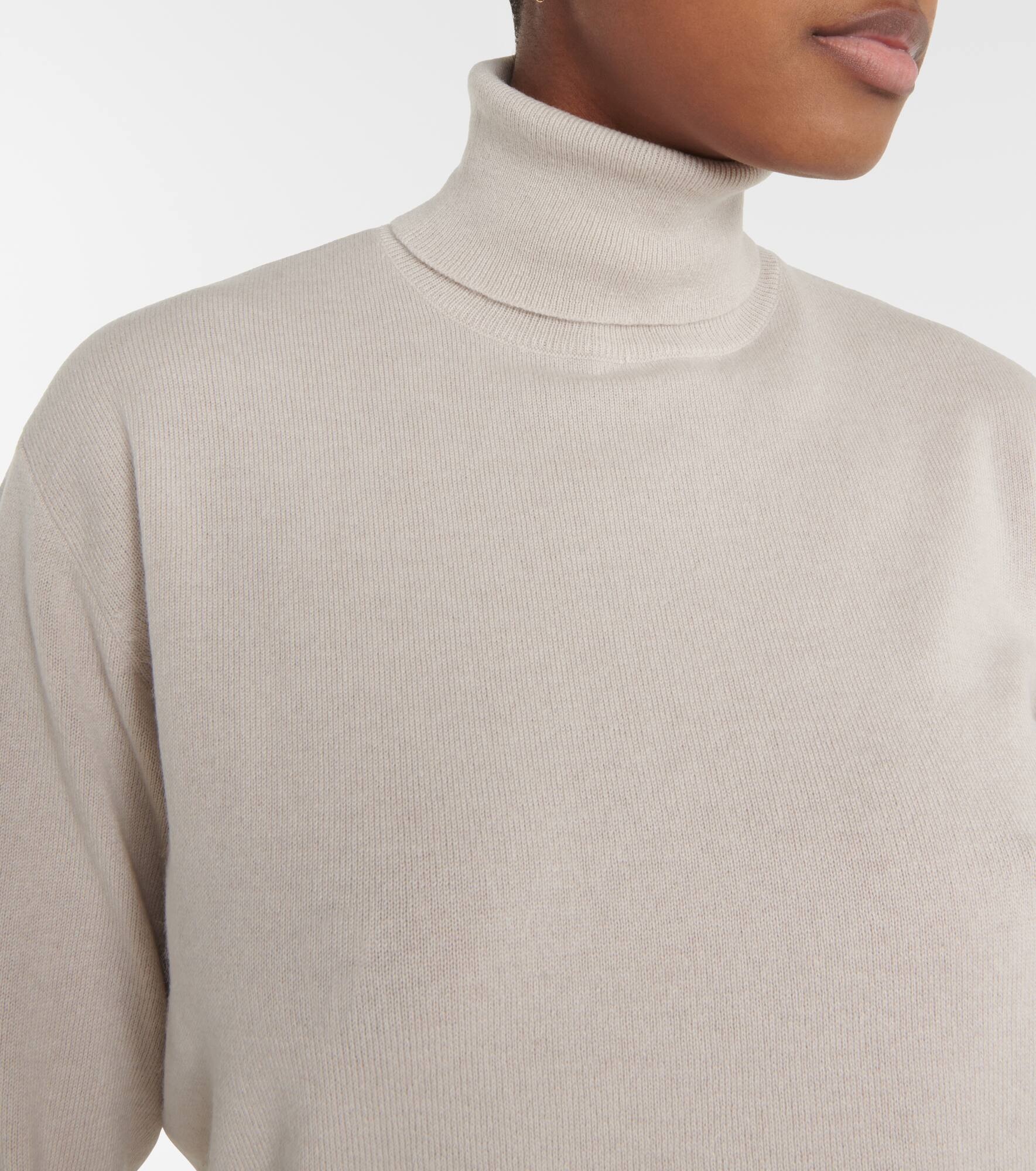 Ribbed-knit cashmere turtleneck top - 4