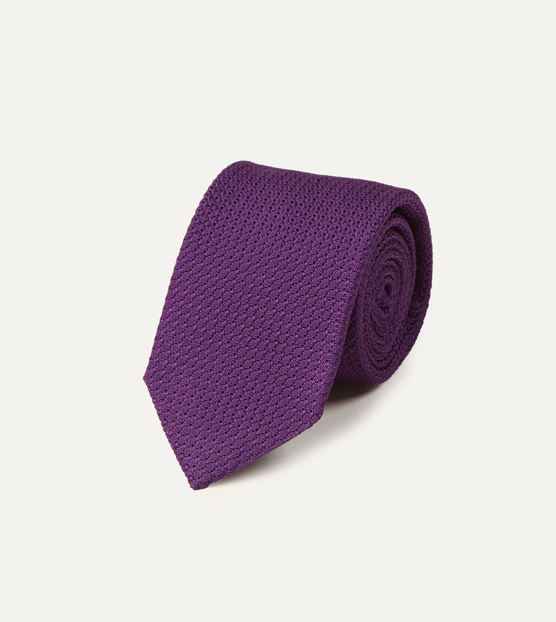 Drake's Purple Large Knot Grenadine Silk Tipped Tie outlook