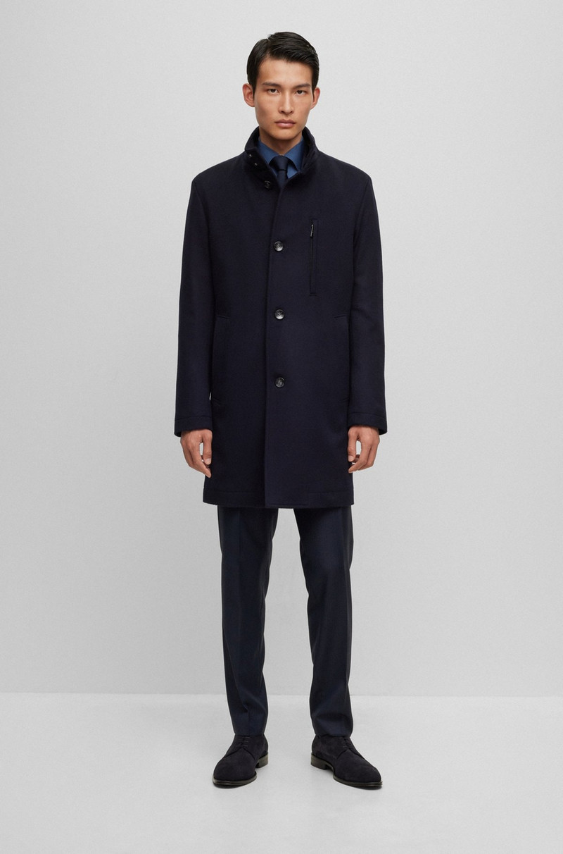 BOSS SLIM-FIT FORMAL COAT IN VIRGIN WOOL AND CASHMERE outlook