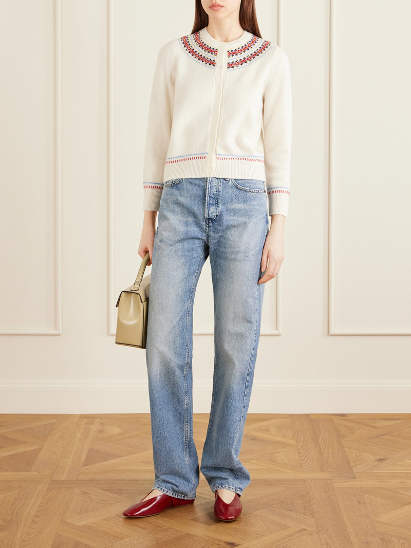 DÔEN Olympe Embroidered Wool And Cashmere-blend Cardigan outlook