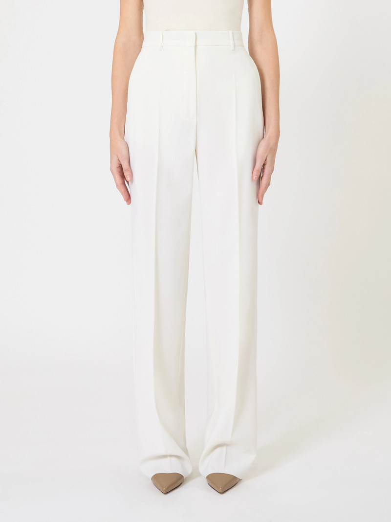QUASAR Wool crepe trousers - WHITE 3