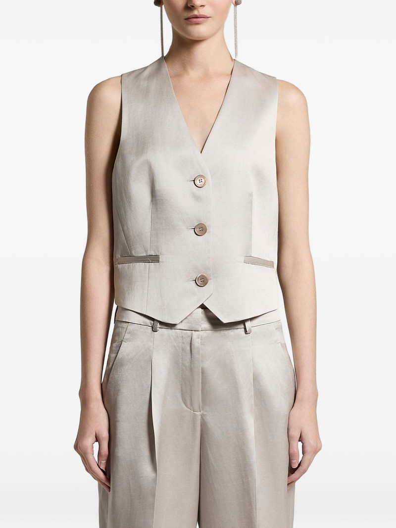 button V-neck waistcoat 1