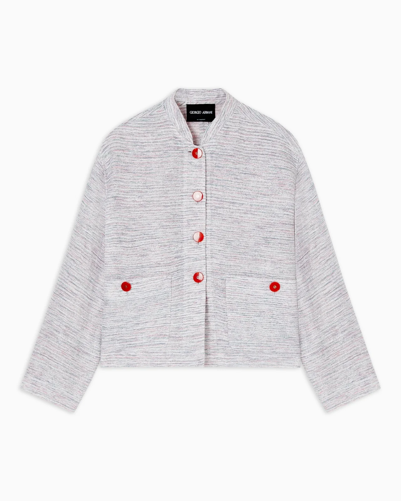 VISCOSE AND LINEN MOULINÉ KNIT BLOUSON - 1