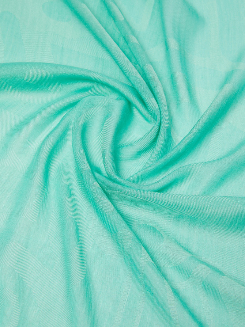 EREMI Cotton, modal and cashmere jacquard shawl - PASTEL GREEN 3