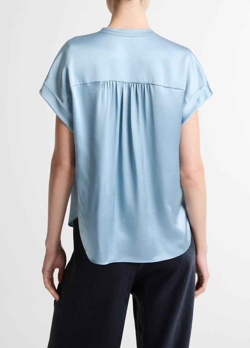 Vince Silk Gathered Cap-Sleeve Blouse outlook