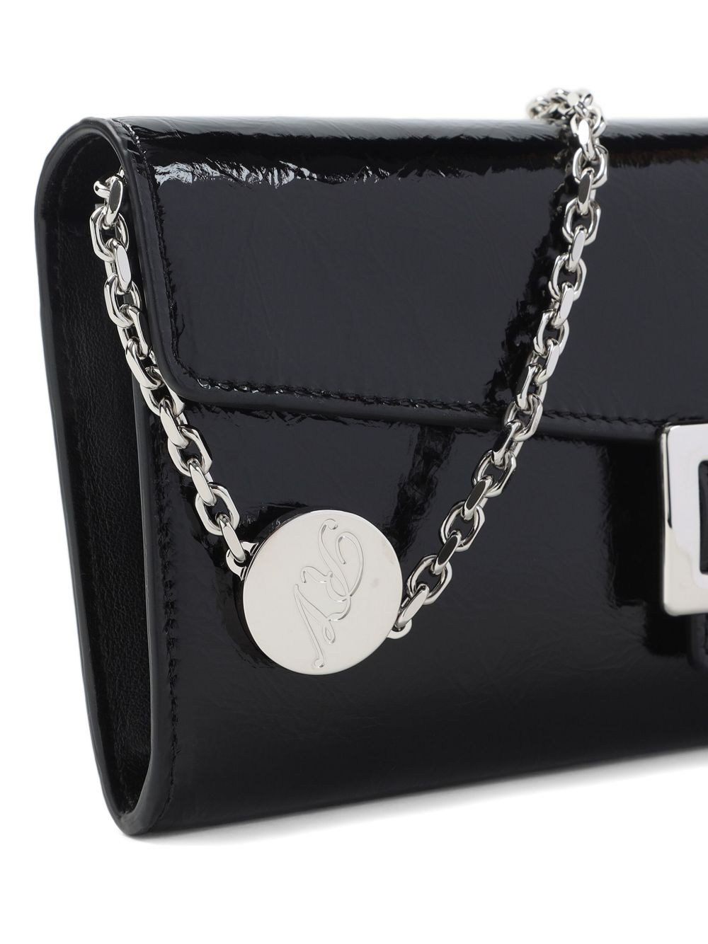 Belle Vivier patent-leather chain-strap clutch bag - 3