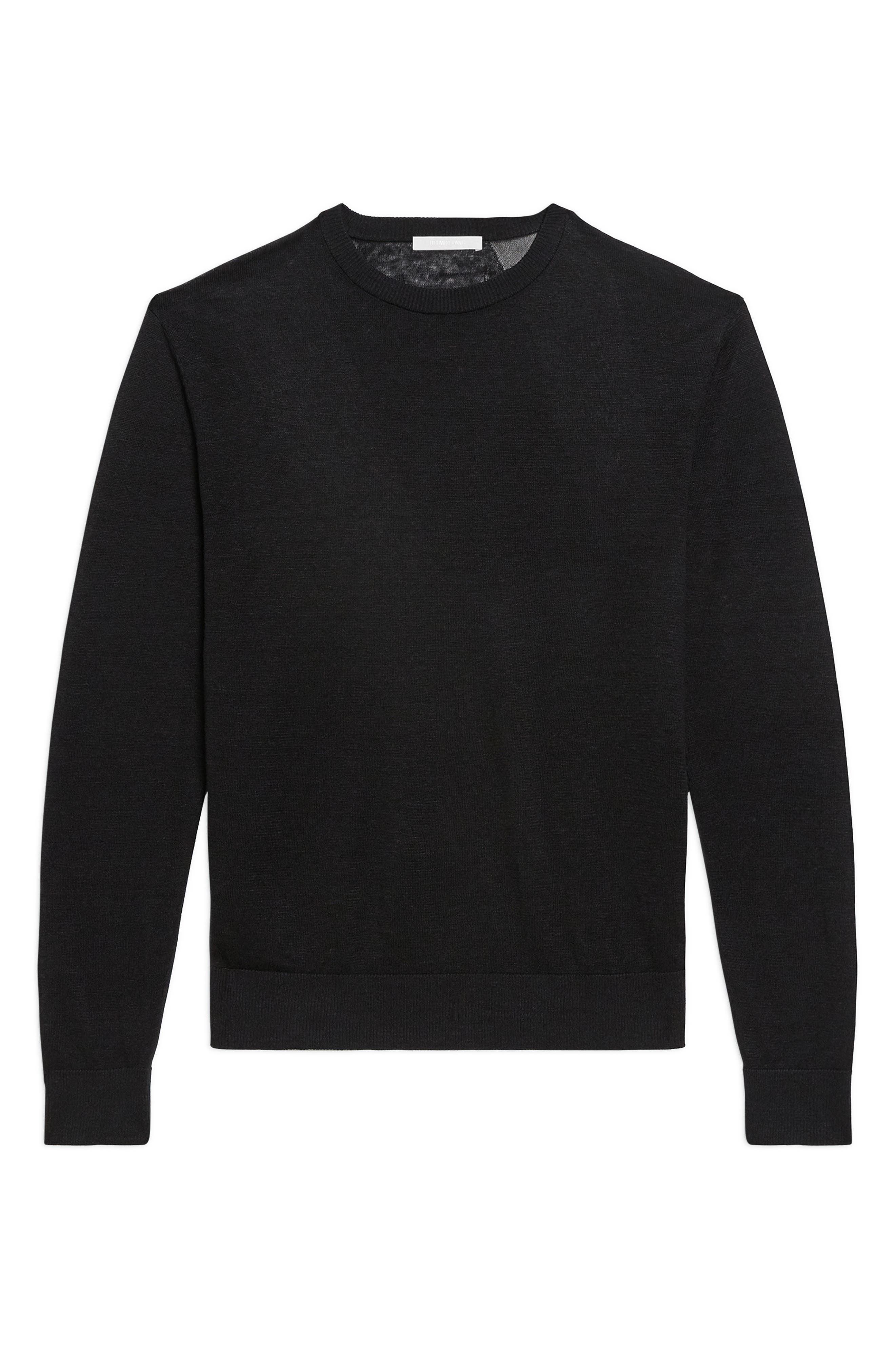 Helmut Lang Sheer Logo Linen Long Sleeve T-Shirt in Black at Nordstrom - 5