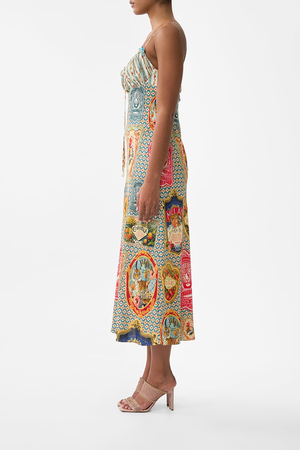 GATHERED BODICE BIAS DRESS - 4