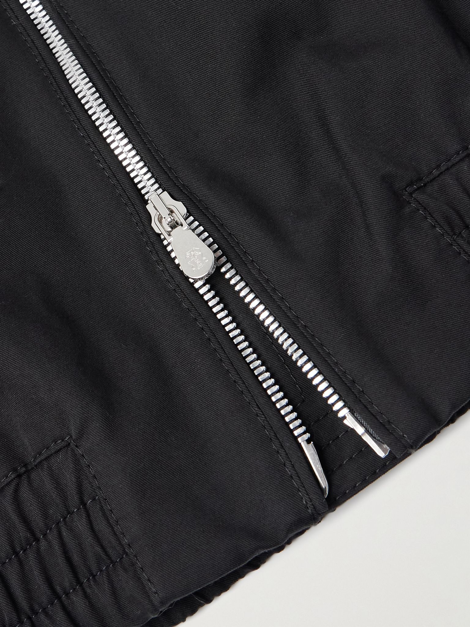 Cotton-Blend Twill Bomber Jacket Black - 5