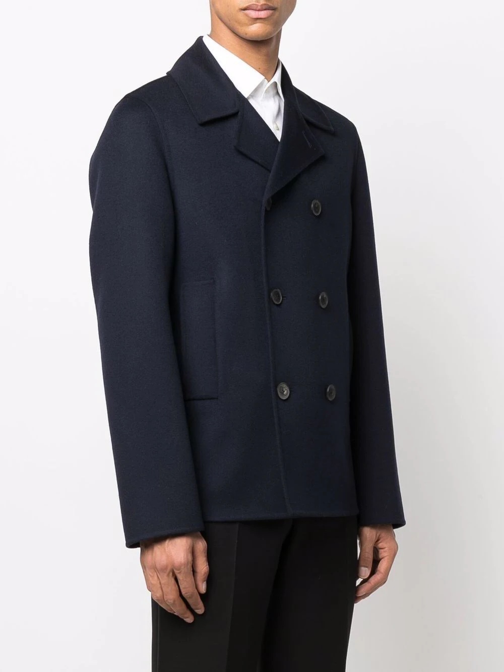 double-breasted virgin wool-cashmere coat - 3