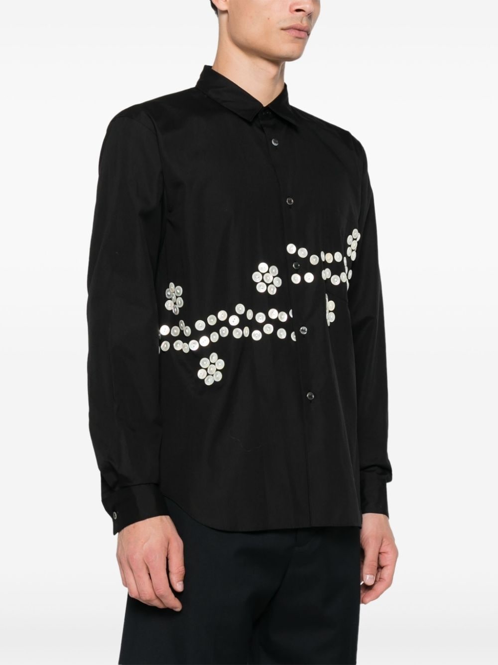 decorative-button shirt - 3