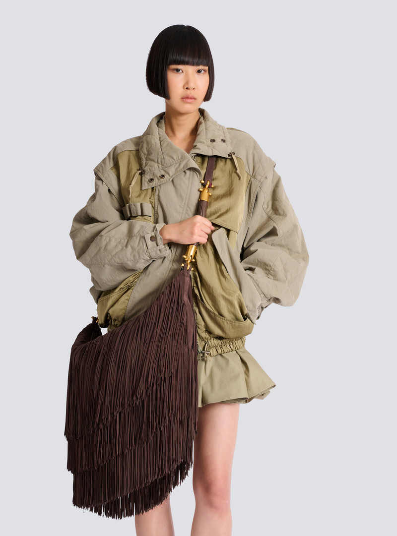 Ébène Hobo Large fringed suede bag 8