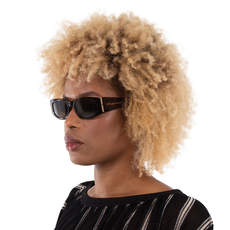 Philipp Plein Grey Oval Ladies Sunglasses SPP025S 0722 55 - 2