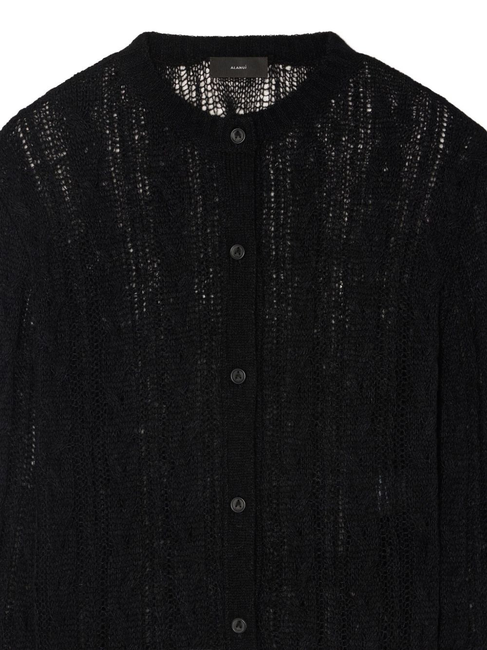 button-front open-knit cardigan - 5