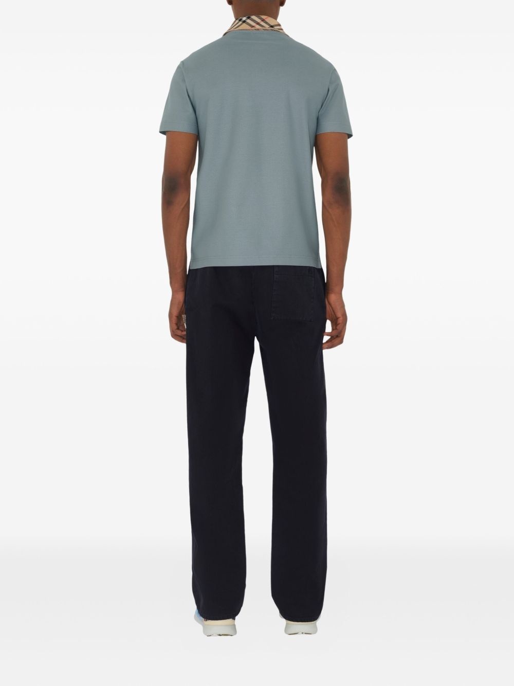 checked-collar polo shirt - 3