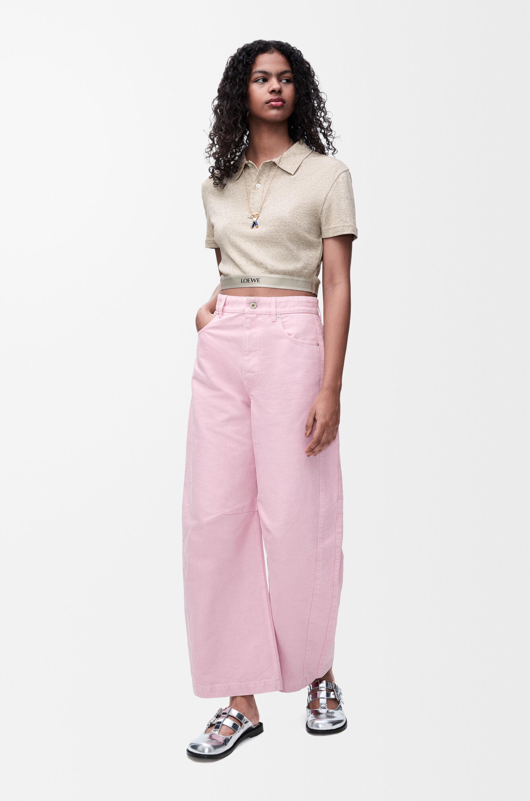 Cropped polo in cotton and wool - 2