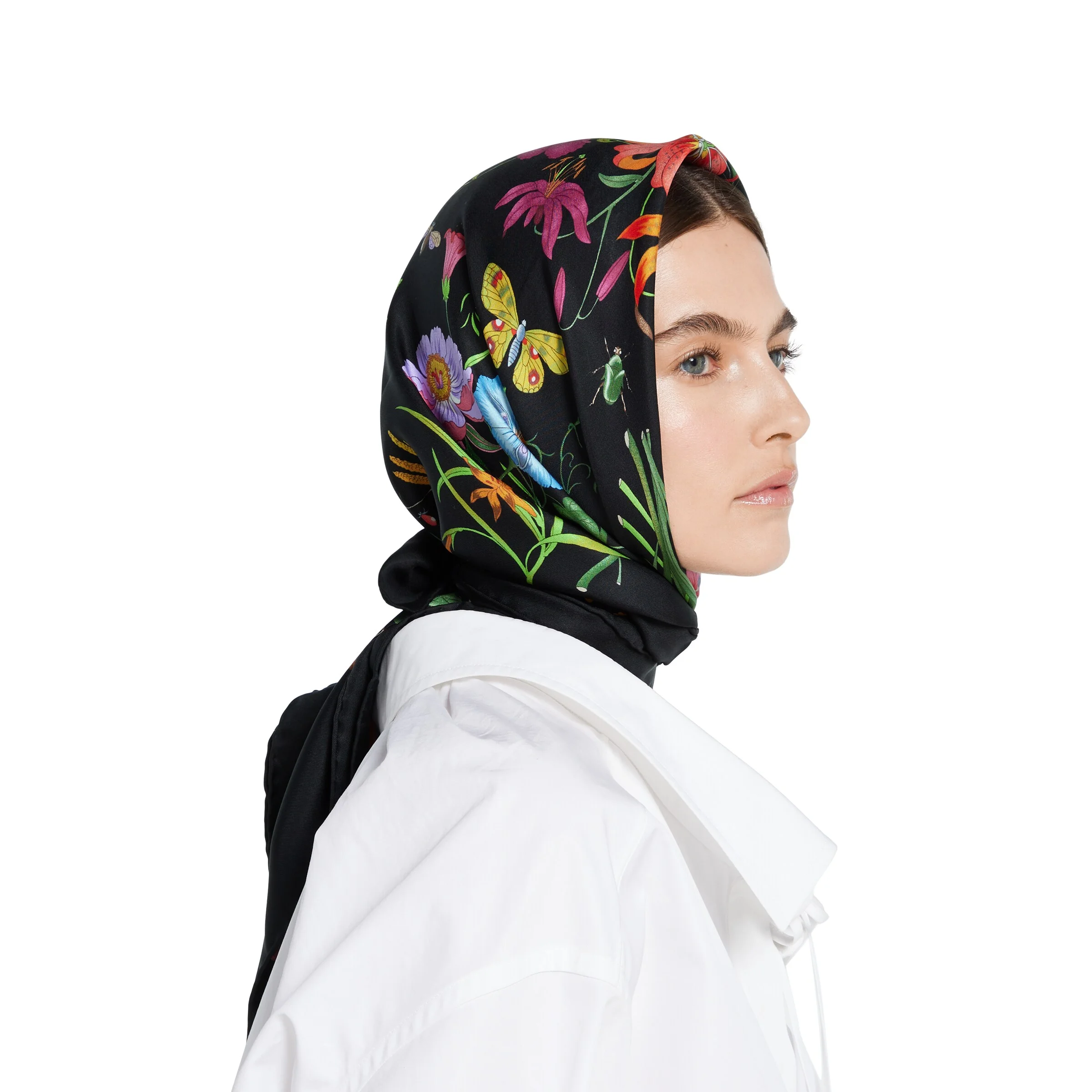 GUCCI Printed silk twill carré | REVERSIBLE display picture 2