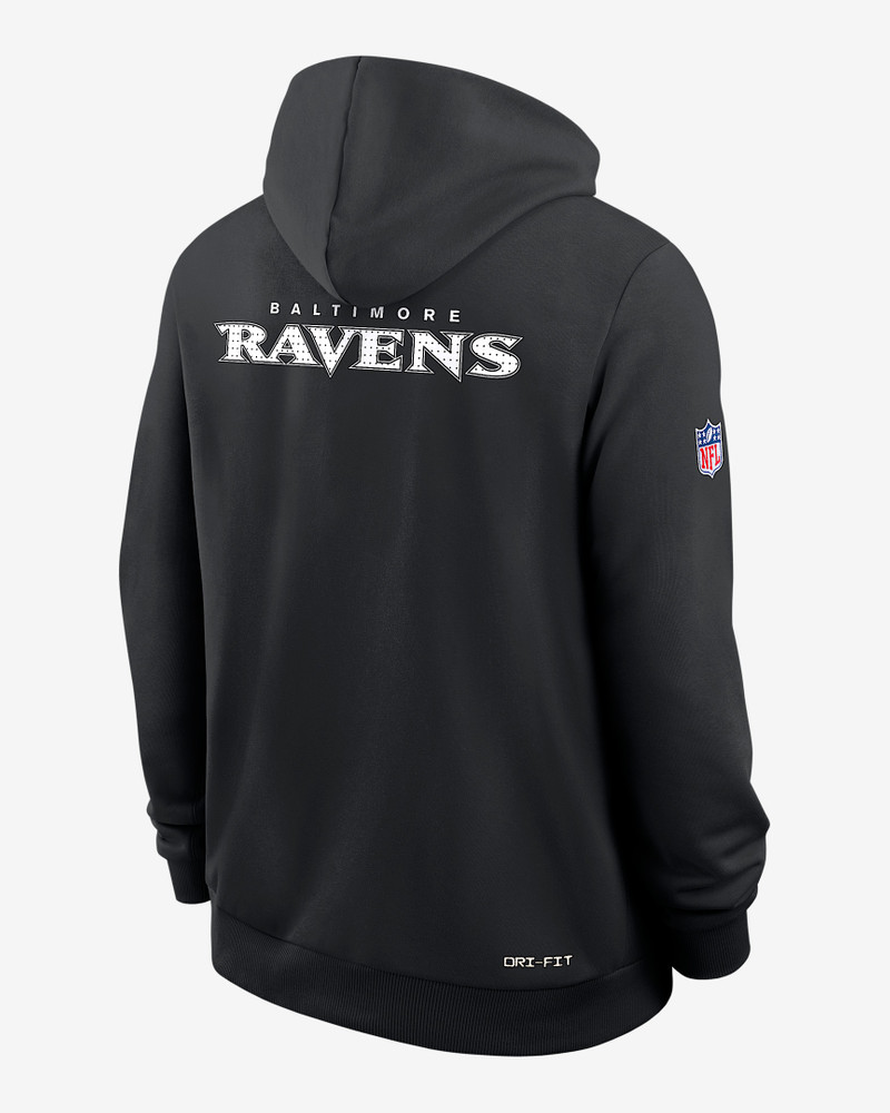 Nike Baltimore Ravens Initial Home Sideline Men's Nike Dri-FIT NFL Pullover Hoodie outlook
