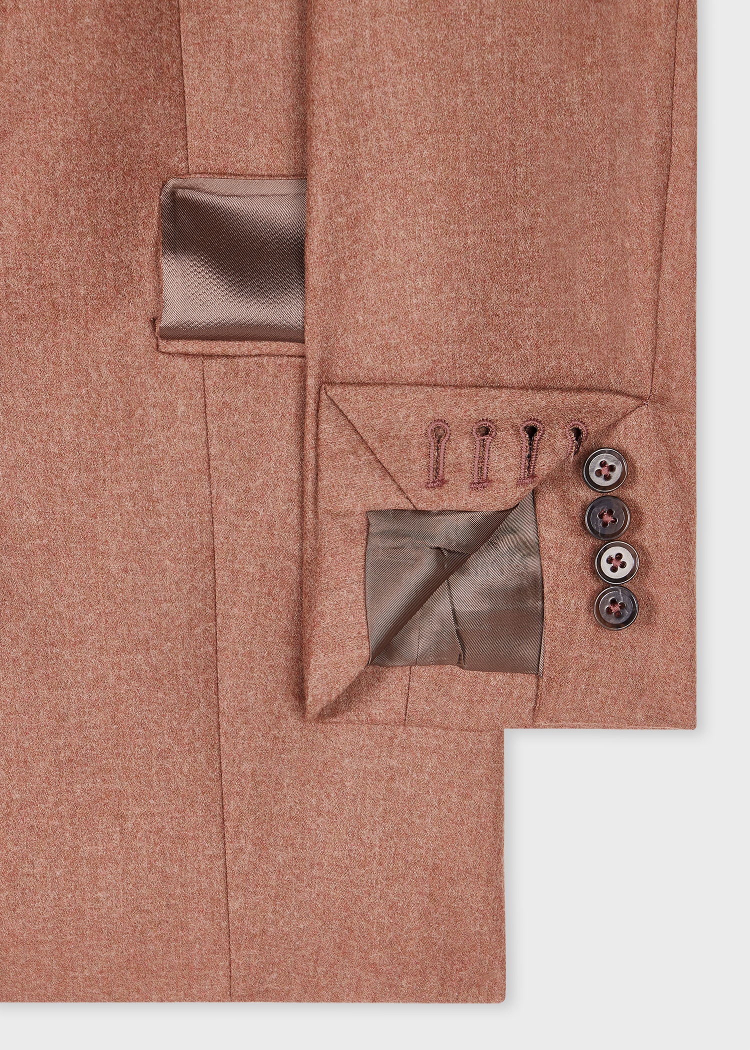 Women's Dusty Rose Wool-Cashmere Flannel Double Breasted Blazer - 3
