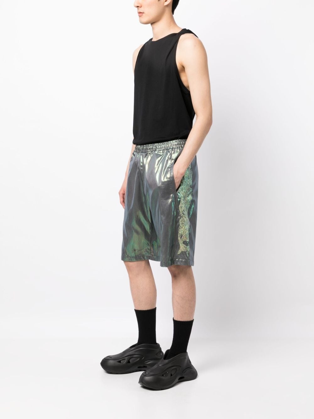 Hologram lamé bermuda shorts - 2