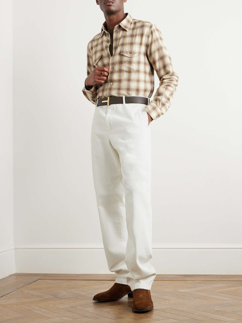 TOM FORD Checked Cotton-Blend Western Shirt outlook