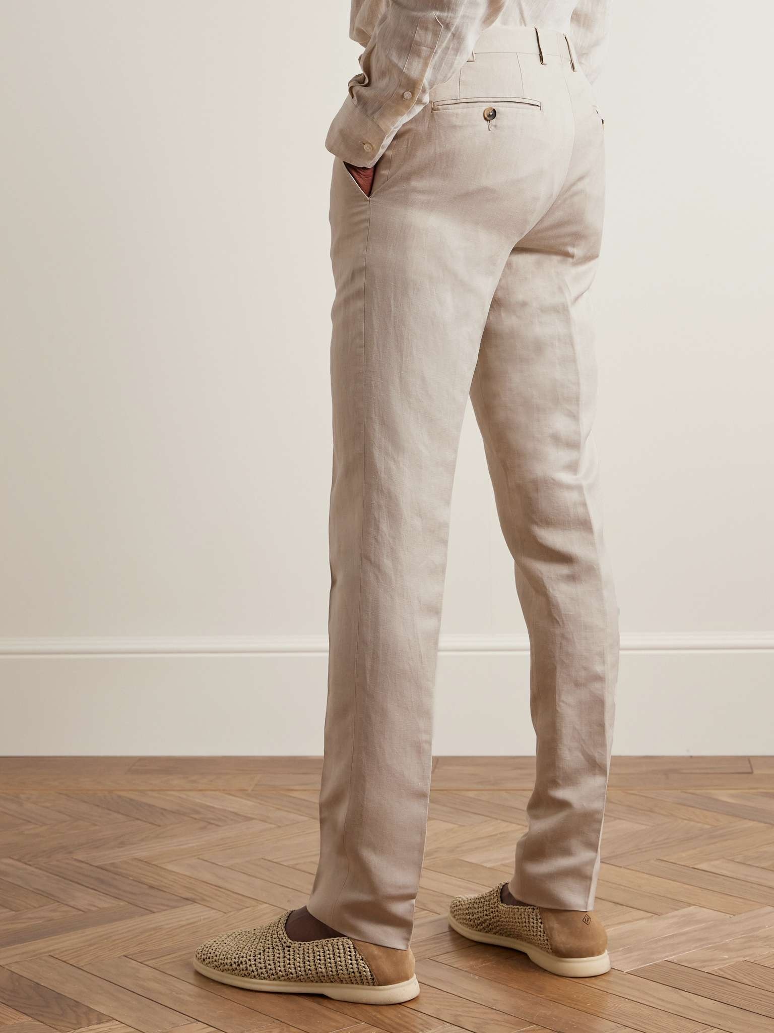 Kei Slim-Fit Tapered Linen and Silk-Blend Suit Trousers - 4