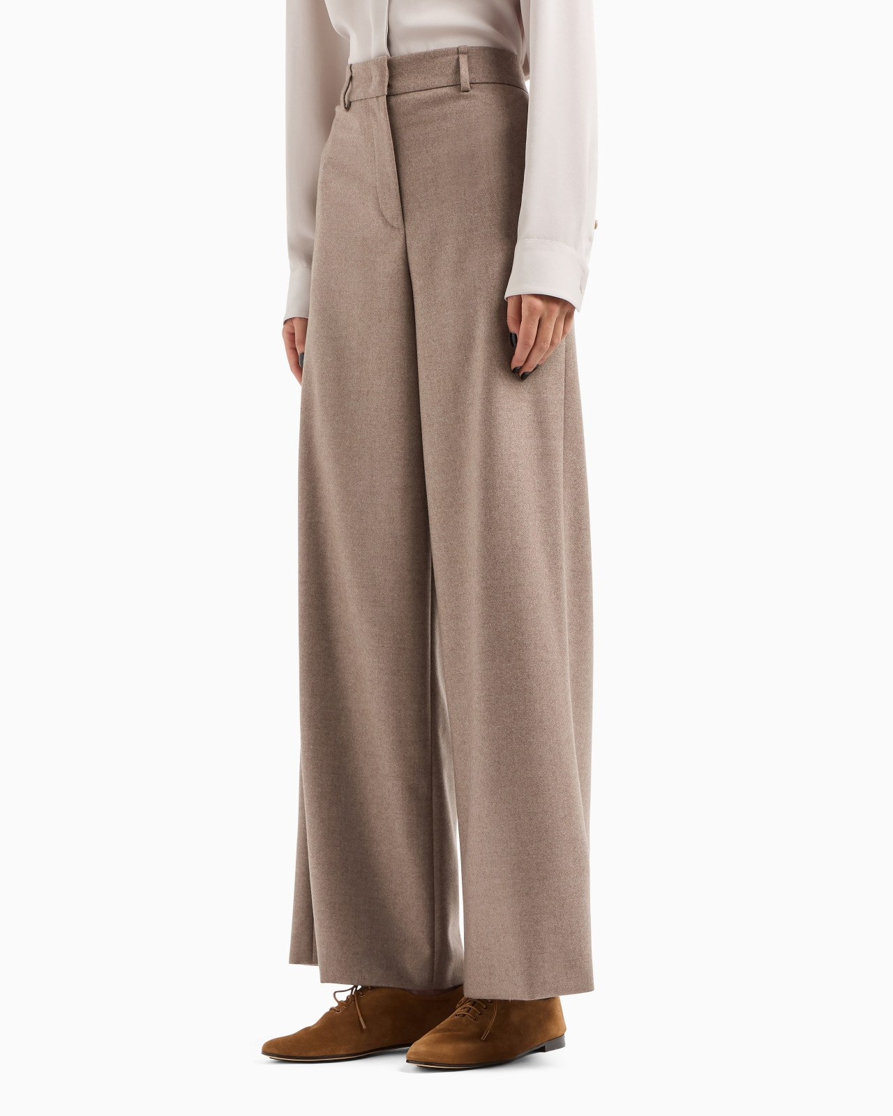 Wide-leg trousers in cashmere flannel - 4