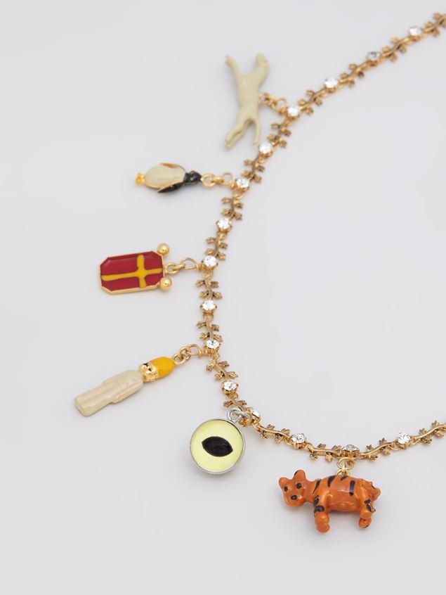BRASS GLASS AND RESIN FOUND TREASURES NECKLACE - 2