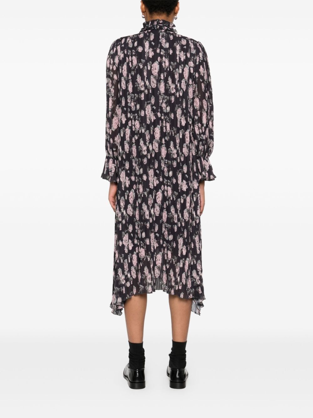 flora-printed georgette dress - 4