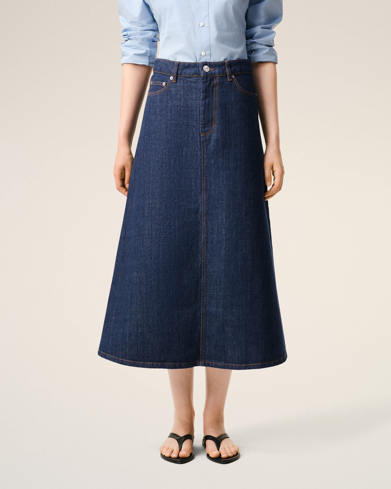 BLUE COTTON LONG SKIRT 3