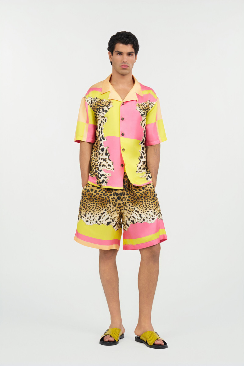 Roberto Cavalli Cavalli Pop Print Silk Bermuda Shorts outlook