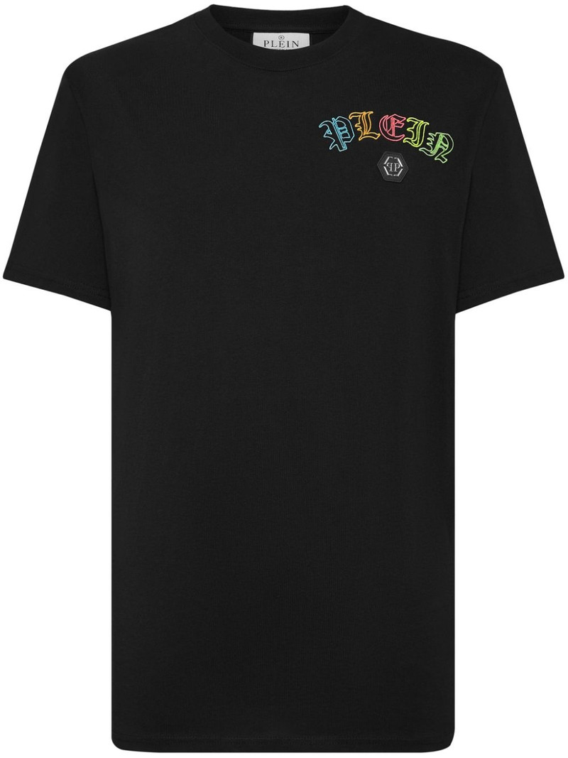 logo-embroidered cotton T-shirt 1